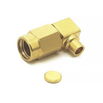 RS PRO, Plug Cable Mount SSMA Connector, 50Ω, Solder Termination, Right Angle Body