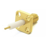 RS PRO Female, Male Flange Mount SSMA Connector, 50Ω, Solder Termination, Straight Body
