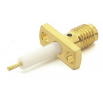 RS PRO Female, Male Flange Mount SSMA Connector, 50Ω, Solder Termination, Straight Body