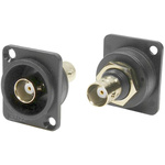 RS PRO Female, Male Panel Mount BNC Connector, 50Ω, Screw Termination, Straight Body