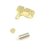 RS PRO, Plug Cable Mount SMA Connector, 50Ω, Crimp, Solder Termination, Right Angle Body