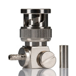 RS PRO, Plug Cable Mount BNC Connector, 50Ω, Crimp Termination, Right Angle Body