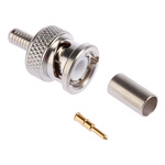 Radiall Straight 50Ω Cable Mount BNC Connector, Plug, Nickel, Crimp Termination, RG141, RG58