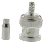 TE Connectivity Straight 50Ω Cable Mount BNC Connector, Plug, Silver, Crimp Termination, RG174 A/U, RG188 A/U, RG316/U