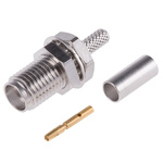 Radiall, jack Panel Mount SMA Connector, 50Ω, Crimp Termination, Straight Body