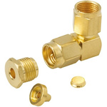 TE Connectivity, Plug Cable Mount SMA Connector, 50Ω, Clamp Termination, Right Angle Body