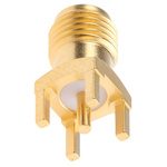 TE Connectivity Straight 50Ω Through Hole SMA Connector, Solder Termination Coaxial