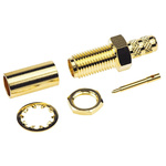 Amphenol, jack Panel Mount SMA Connector, 50Ω, Crimp Termination, Straight Body