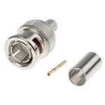RS PRO, Plug Cable Mount BNC Connector, 75Ω, Crimp Termination, Straight Body