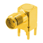 Molex SMA Series, jack PCB Mount SMA Connector, 50Ω, Solder Termination, Right Angle Body