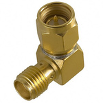 Cinch Connectors SMA Series Female, Male SMA Connector, 50Ω, Right Angle Body