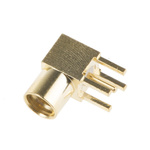 RS PRO, jack PCB Mount MMCX Connector, 50Ω, Solder Termination, Right Angle Body