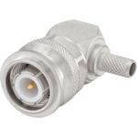 Rosenberger, Plug Cable Mount, Flange Mount TNC Connector, 50Ω, Crimp, Solder Termination, Right Angle Body