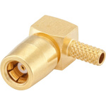 Rosenberger, jack Cable Mount, Flange Mount SMB Connector, 50Ω, Crimp, Solder Termination, Right Angle Body
