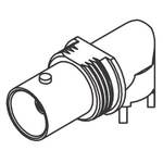Molex BNC 3 GHZ Series, jack PCB Mount BNC Connector, 75Ω, Through Hole Termination, Right Angle Body