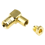 TE Connectivity, Plug Cable Mount SMB Connector, 50Ω, Solder Termination, Right Angle Body