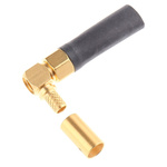 Radiall Right Angle 50Ω Cable Mount SMA Connector, Crimp, Solder Termination