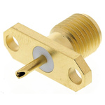 Radiall Straight 50Ω Panel Mount SMA Connector, Solder Termination