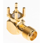 Radiall, jack PCB Mount SMA Connector, 50Ω, Solder Termination, Right Angle Body
