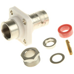Radiall, jack Flange Mount BNC Connector, 50Ω, Clamp Termination, Straight Body