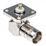 Radiall, jack Flange Mount BNC Connector, 50Ω, Solder Termination, Right Angle Body