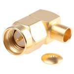 Radiall, Plug Cable Mount SMA Connector, 50Ω, Solder Termination, Right Angle Body