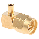 Radiall, Plug Cable Mount SMA Connector, 50Ω, Solder Termination, Right Angle Body