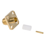 TE Connectivity, jack Flange Mount SMA Connector, 50Ω, Solder Termination, Straight Body