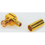 TE Connectivity, Plug Cable Mount MCX Connector, 50Ω, Crimp, Solder Termination, Right Angle Body