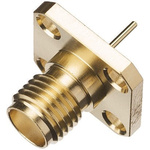 Yuetsu, jack Flange Mount SMA Connector, Solder Termination, Straight Body