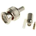 TE Connectivity, Plug Cable Mount BNC Connector, 50Ω, Crimp Termination, Straight Body