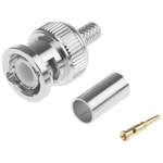 TE Connectivity, Plug Cable Mount BNC Connector, 50Ω, Crimp Termination, Straight Body