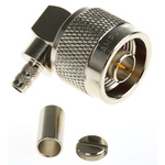 Amphenol RF, Plug Cable Mount N Connector, 50Ω, Crimp Termination, Right Angle Body
