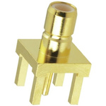 Amphenol RF, jack Through Hole SMB Connector, 50Ω, Solder Termination, Straight Body