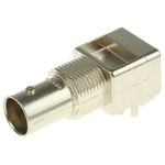 TE Connectivity, jack PCB Mount BNC Connector, 50Ω, Through Hole Termination, Right Angle Body