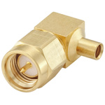 Rosenberger SMA Series, Plug Cable Mount SMA Connector, 50Ω, Solder Termination, Right Angle Body