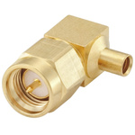 Rosenberger SMA Series, Plug Cable Mount SMA Connector, 50Ω, Solder Termination, Right Angle Body