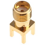 Rosenberger SMA Series, jack PCB Mount SMA Connector, 50Ω, Solder Termination, Straight Body