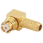 Rosenberger, jack Cable Mount SMP Connector, 50Ω, Crimp, Solder Termination, Right Angle Body