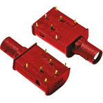 Staubli XBWB-P Series, jack PCB Mount BNC Connector, Through Hole Termination, Right Angle Body
