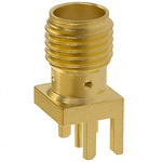 Cinch Connectors SMA Series, jack Edge Mount SMA Connector, 50Ω, Solder Termination, Straight Body