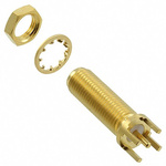 Cinch Connectors SMA Series, jack Panel Mount SMA Connector, 50Ω, Solder Termination, Straight Body