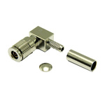 Interface Connectors, Plug Cable Mount BT54 Connector, 75Ω, Crimp Termination, Right Angle Body