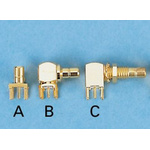 binder, jack Through Hole SMB Connector, 50Ω, Solder Termination, Right Angle Body