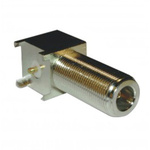 Amphenol RF, Plug Through Hole N Connector, 50Ω, Solder Termination, Right Angle Body