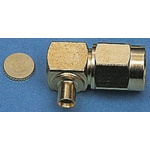 Telegartner, Plug Cable Mount SMA Connector, 50Ω, Solder Termination, Right Angle Body