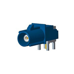 Amphenol RF FAKRA Series, Plug Through Hole SMB Connector, 50Ω, Solder Termination, Right Angle Body