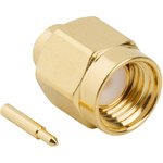 Amphenol RF 132102 Series, Plug Cable Mount SMA Connector, 50Ω, Solder Termination, Straight Body