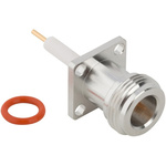 Amphenol RF 172224 Series, jack Flange Mount N Connector, 50Ω, Straight Body