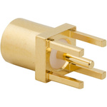 Amphenol RF 262104 Series, jack PCB Mount MCX Connector, 50Ω, Through Hole Termination, Straight Body